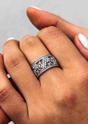 Sapphire ring Silver 925° (rhodium) k2f/279