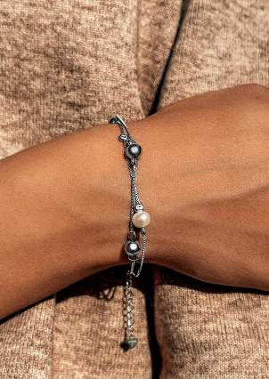 Pearl bracelet Silver 925° (rhodium) b2g/804