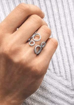 Ring cubic zirconia Silver 925° (rhodium) 81552