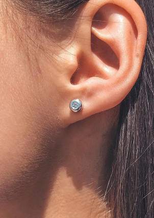 Cyanite earrings Silver 925° (rhodium) 40018