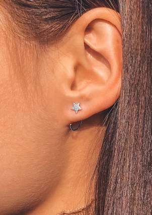 Earrings without inserts Silver 925° (rhodium) c2/1085