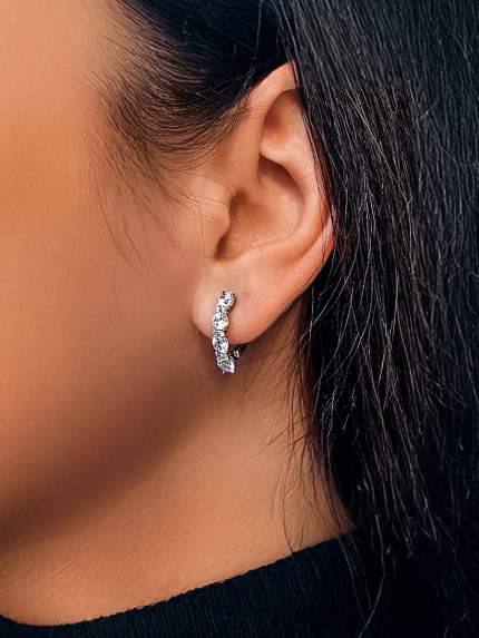 Cyanite earrings Silver 925° (rhodium) 1136