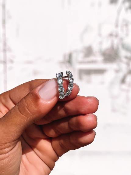 Cyanite earrings Silver 925° (rhodium) 1136
