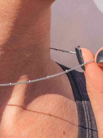 Łańcuszek Srebrny 925° (rod) 225r 1