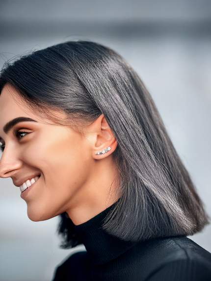 Сережки фіаніт Срібло 925° (родій) с2ф/1447