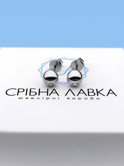 Сережки без вставок Срібло 925° (родій) с2/1201