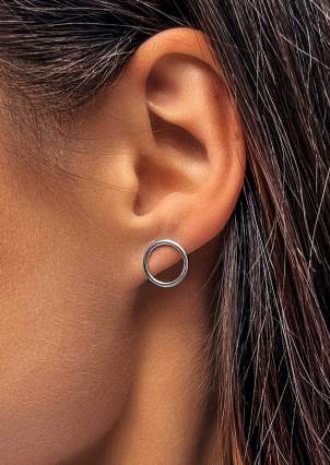 Earrings without inserts Silver 925° (rhodium) 070210