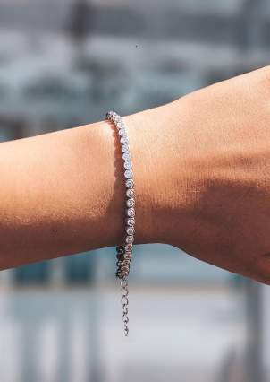Sapphire bracelet Silver 925° (rhodium) 813b