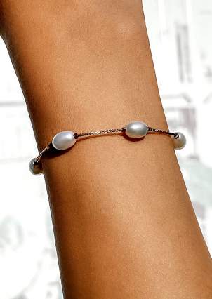 Pearl bracelet Silver 925° (gold-plated) b3zh/452