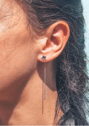 Earrings without inserts Silver 925° (rhodium) 063630