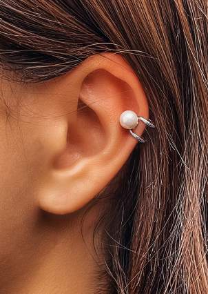 Pearl earrings Silver 925° (rhodium) c2zh/1368