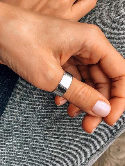 Ring without inserts Silver 925° (rhodium) S0002р