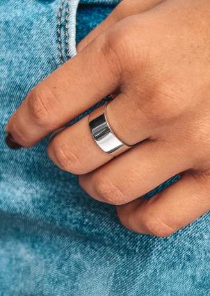 Ring without inserts Silver 925° (rhodium) S0002р