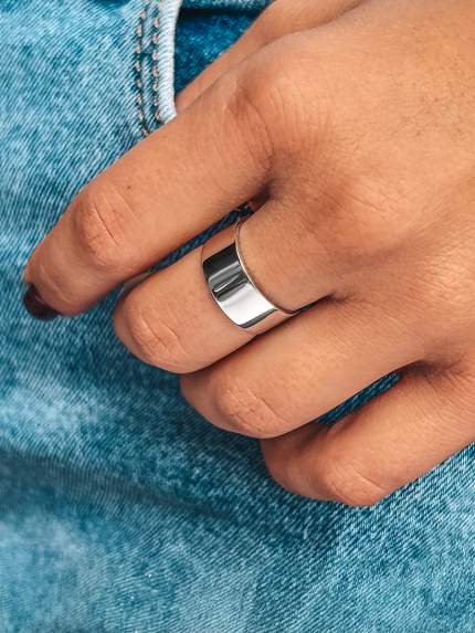 Ring without inserts Silver 925° (rhodium) S0002р