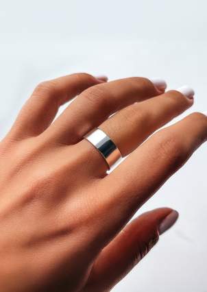 Ring without inserts Silver 925° (rhodium) S0002р