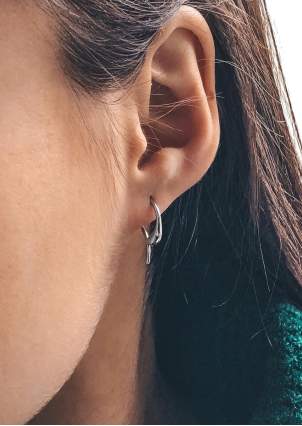 Earrings without inserts Silver 925° (rhodium) 82664