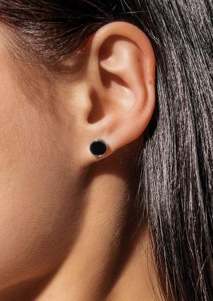 Onyx earrings Silver 925° (rhodium) 077210