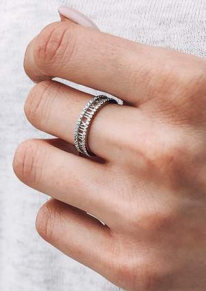 Sapphire ring Silver 925° (rhodium) k2f/296