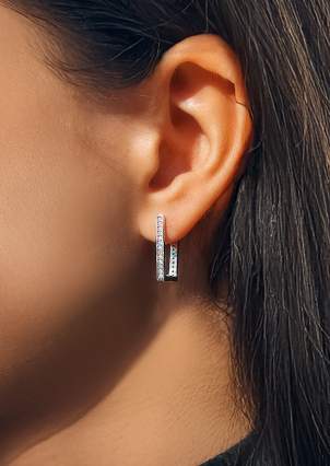 Cyanite earrings Silver 925° (rhodium) s2f/192