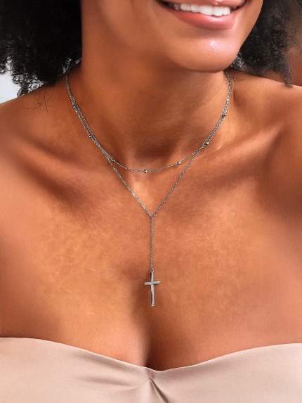 Necklace without inserts Silver 925° (rhodium) kl2/3020