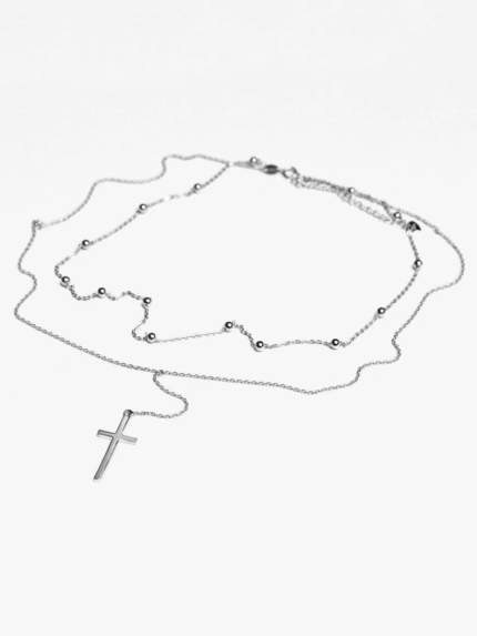 Necklace without inserts Silver 925° (rhodium) kl2/3020