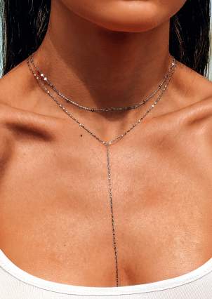 Necklace without inserts Silver 925° (rhodium) 190055