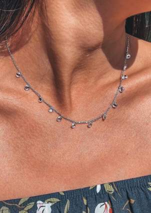 Necklace cubic zirconia Silver 925° (rhodium) 560205