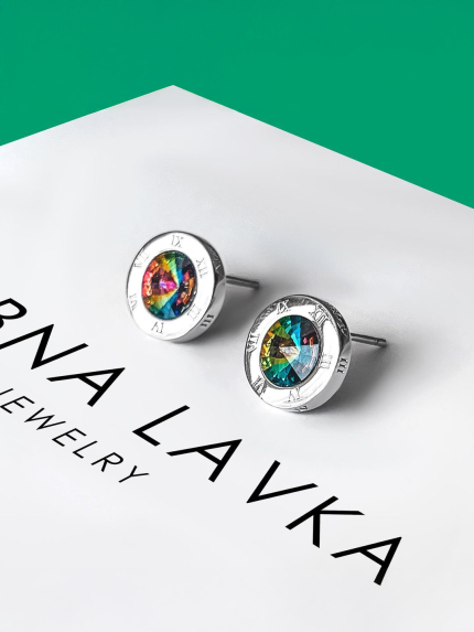 Срібні пусети зі Swarovski Zirconia