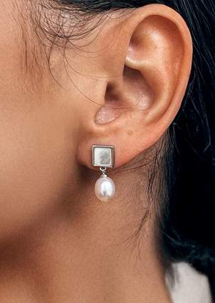 Pearl earrings Silver 925° (rhodium) 50304