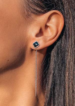 Enamel earrings Silver 925° (rhodium) 261778 h