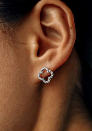 Cyanite earrings Silver 925° (rhodium) 008220
