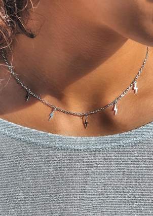 Necklace without inserts Silver 925° (rhodium) 86074