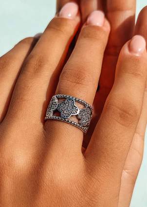 Ring cubic zirconia Silver 925° (rhodium) 000461