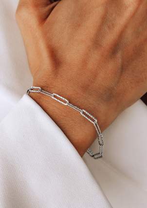 Bracelet without inserts Silver 925° (rhodium) sb120p