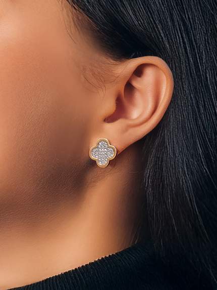 Cyanite earrings Silver 925° gold 375° 000458