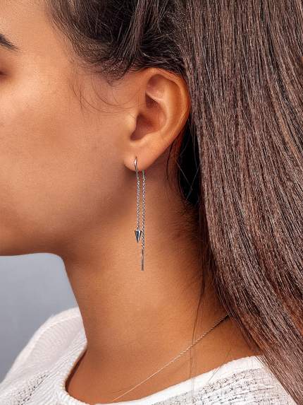 Earrings without inserts Silver 925° (rhodium) 82801