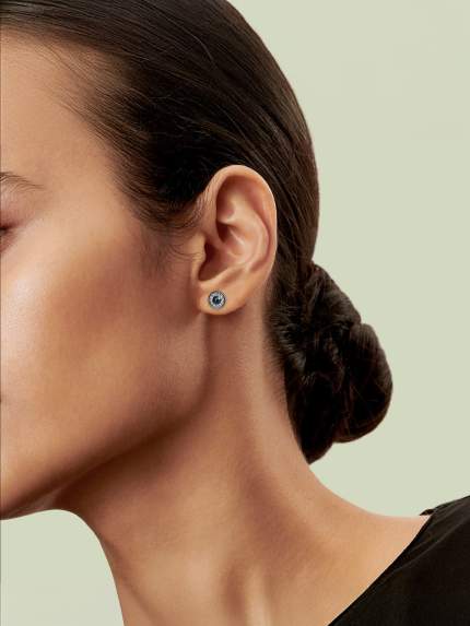 Срібні сережки-пусети зі Swarovski Zirconia