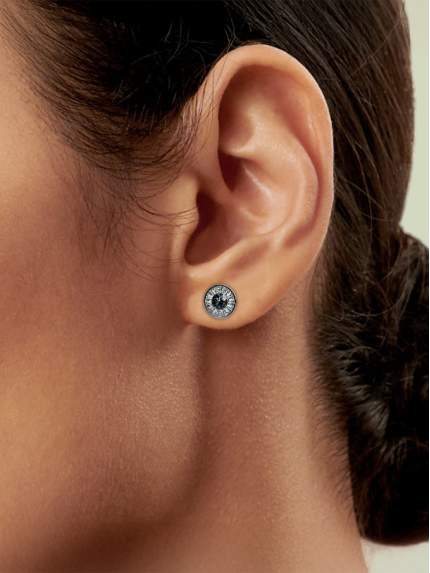 Срібні сережки-пусети зі Swarovski Zirconia