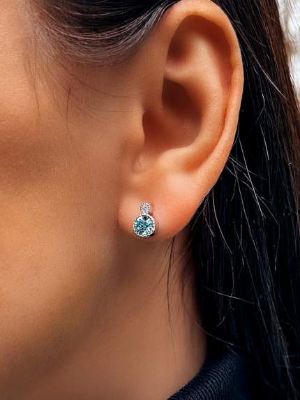 Сережки Swarovski​ Zirconia Срібло 925° (родій) swe06b