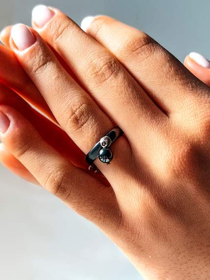 Ring Ceramics without inserts silver 925/ jewelry ceramics c1128h