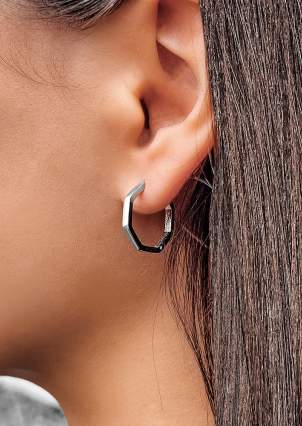 Earrings without inserts Silver 925° (rhodium) 920191