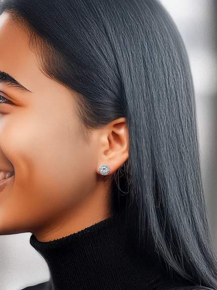 Сережки фіаніт Срібло 925° (родій) 929054