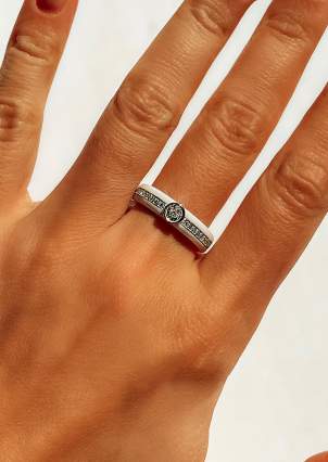 Ring Ceramics cubic zirconia silver 925°/ jewelry ceramics 1629b023