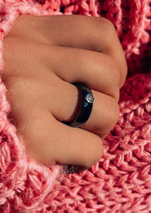 Ring Ceramic silver 925°/ jewelry ceramic 1629h058