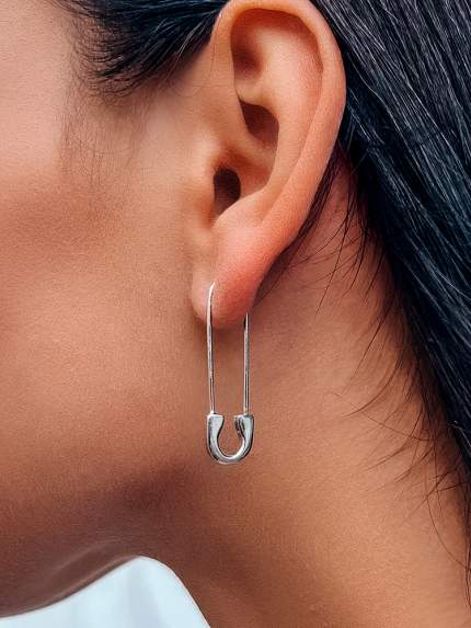 Earrings without inserts Silver 925° (rhodium) 20341