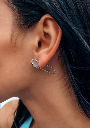 Earrings without inserts Silver 925° (rhodium) 20341