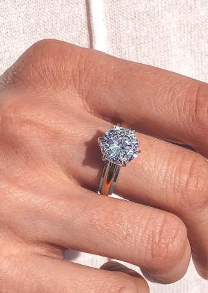 Ring cubic zirconia Silver 925° gold 375° 485k