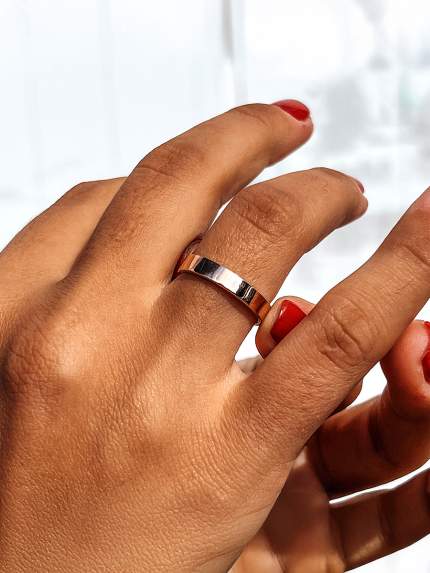 Ring without inserts Silver 925° gold 375° 000236