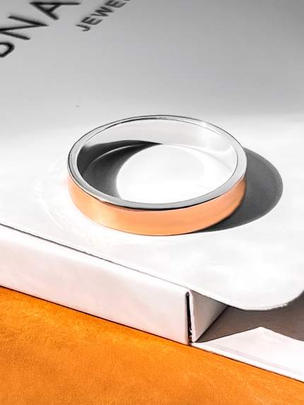 Ring without inserts Silver 925° gold 375° 000236