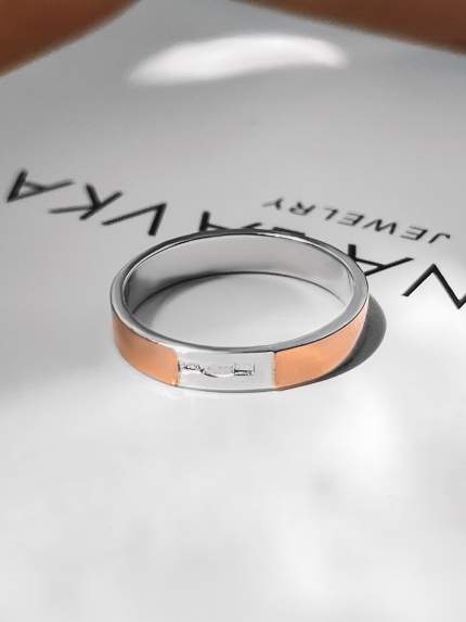 Ring without inserts Silver 925° gold 375° 000236
